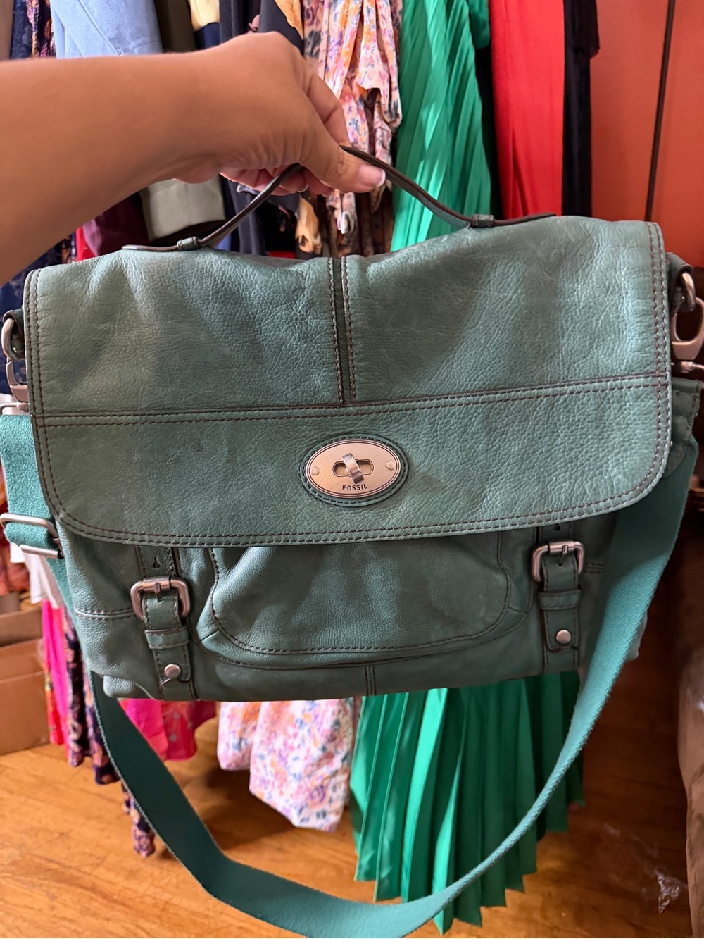 Fossil Long Live Vintage 1954 Leather Messenger Bag